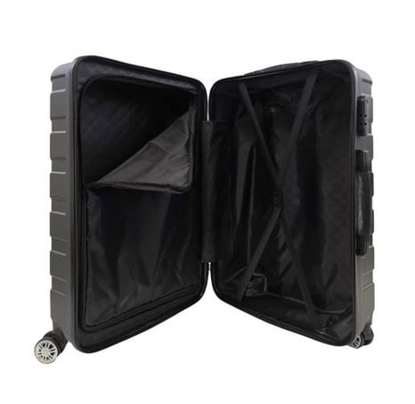 Bavy Cestovní kufr skořepinový 24" Ribs Dark grey