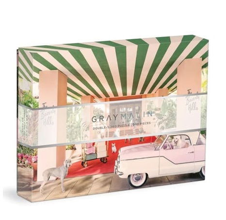 Galison Puzzle oboustranné Psi v hotelu Beverly Hills 500 dílků