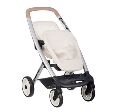 Sportovní kočárek pro panenky dvojčata Maxi Cosi béžový