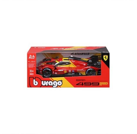 Bburago - RACING, Ferrari 499P - 24h Le Mans Champion 2024, červená, 1:24
