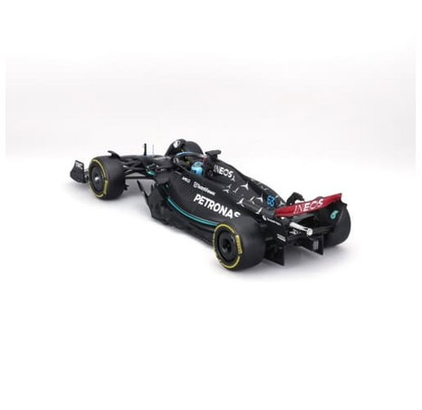 Bburago - RACE F1 v dekorativním boxu, Mercedes-AMG Petronas W14 E (2023), #63 George Russell, 1:24