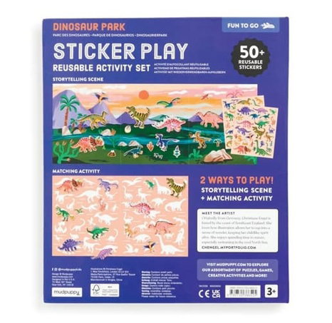 Mudpuppy Sada znovupoužitelných samolepek se scénou Dinopark