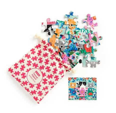 Mudpuppy Puzzle Koťata v hrnku na čaj v látkovém pytlíku 36 dílků