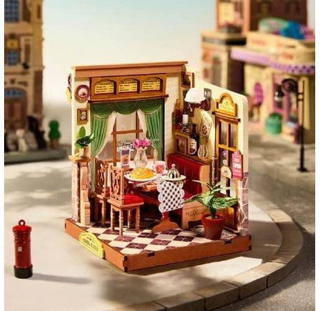 RoboTime 3D dřevěná skládačka Miniatura domečku Bistro na Champs-Élysées