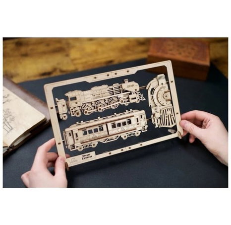 Ugears 2,5D dřevěné mechanické puzzle Steam Express