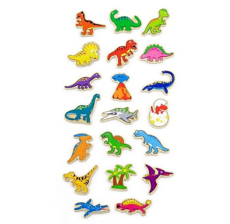 Viga Dřevěné magnety 20 ks - dinosauři