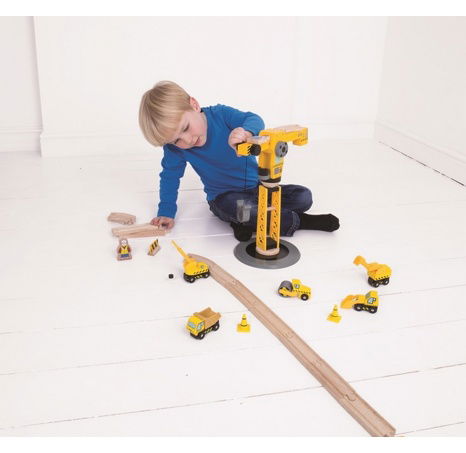 Bigjigs Rail Jeřáb a stavební stroje