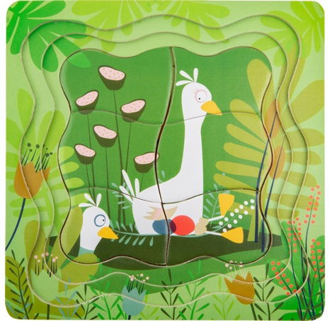 Small Foot Vrstvené puzzle kachní rodinka