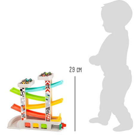 Small Foot Závodní dráha s parkovištěm a garážemi