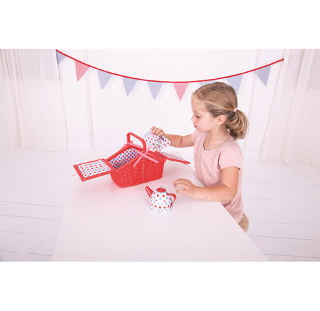 Bigjigs Toys Čajová sada v piknikovém koši