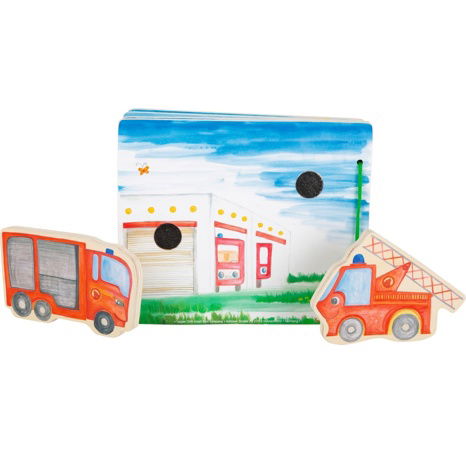 Small Foot Dřevěná knížka hasiči