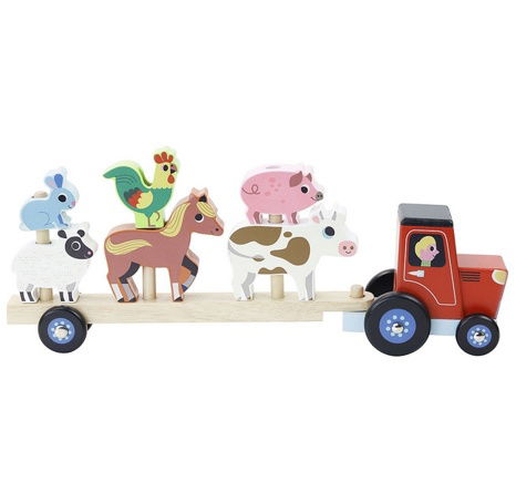 Vilac Dřevěný traktor se zvířátky na nasazování