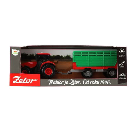 Traktor Zetor s vlekem na setrvačník se světlem a zvukem