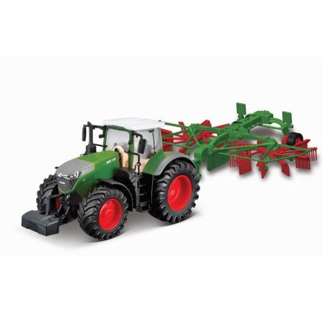 Bburago 10cm Farm Traktor na setrvačník s vlečkou Fendt 1050 Vario