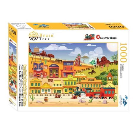 Brain Tree Puzzle Western Train 1000 Teile