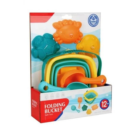 Bavytoy Barevná sada na písek se skládacím kyblíkem