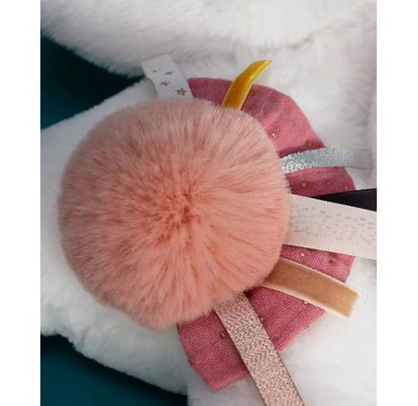 Doudou Dárková sada - Plyšový králíček s tmavě růžovou bambulkou 25 cm