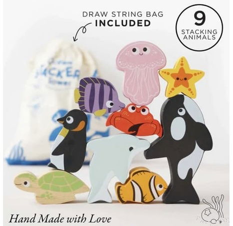 Le Toy Van Petilou Skládací věž Oceán 9 ks