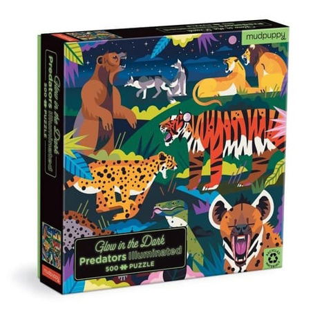 Mudpuppy Puzzle Predators - leuchtet im Dunkeln 500 Teile