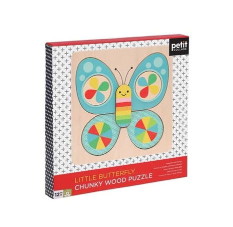 Petit Collage Dřevěné puzzle motýl