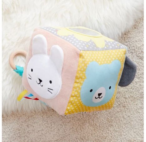 Petit Collage Textilní motorická kostka