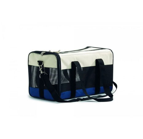 Beeztees Cestovní taška krémová modrá 43x25x27cm