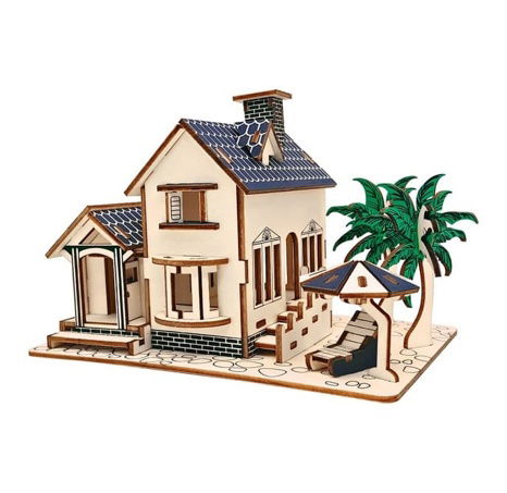 Woodcraft 3D Puzzle Strandhaus aus Holz