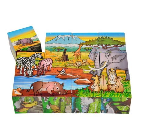 Dřevěné obrázkové kostky