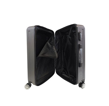 Bavy Cestovní kufr skořepinový 24" Stripes Dark grey