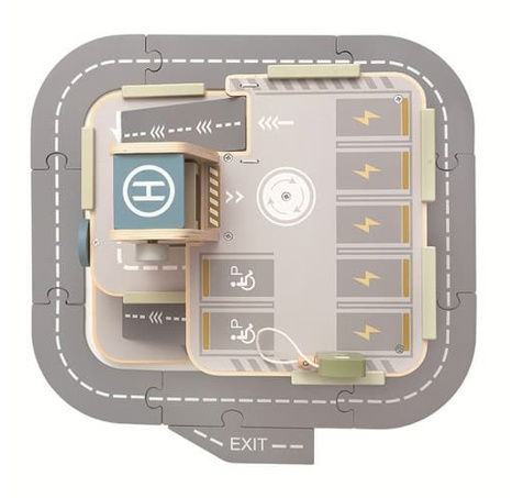 2Kids Toys Dřevěná garáž s cestou