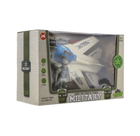 Vojenská sada stíhačka + voják s doplňky