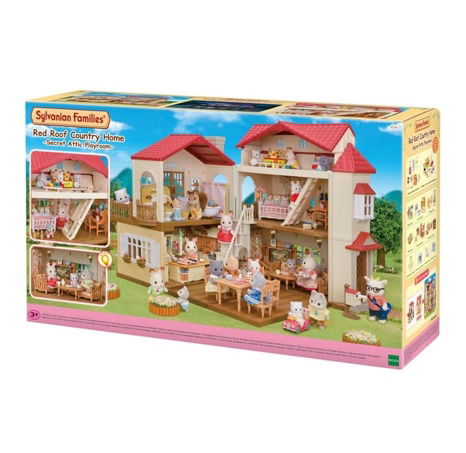 Sylvanian Families Patrový dům s červenou střechou a se světly, nový