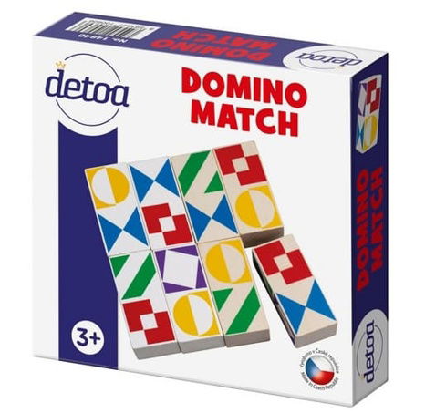 Domino match společenská hra dřevo v krabičce 15x15x3,5cm