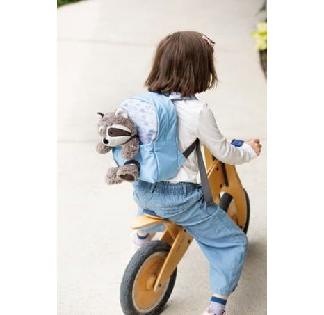 NICI Batůžek 21x26cm s plyšákem Mýval 25cm, světle modrý