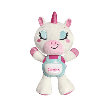 Jednorožec Chrupík usínáček plyš/plast na baterie se zvukem se světlem v krabici 22x30x10,5cm 6m+