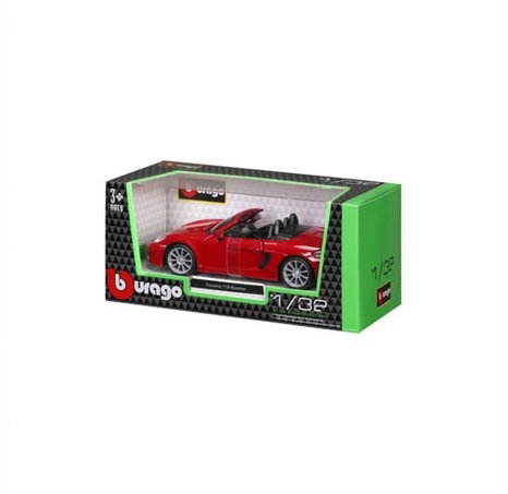 Bburago - Auta HOBBY, Porsche 718 Boxster, tmavě červená, 1:32
