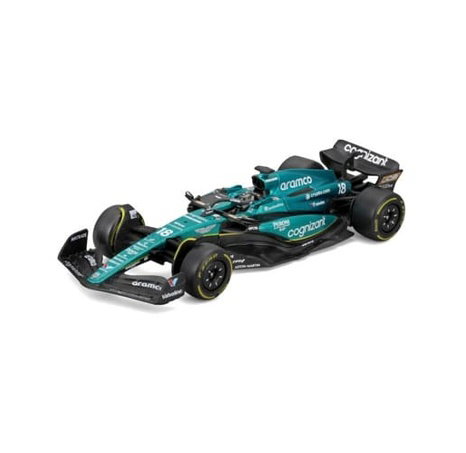 Bburago - RACE Formule F1 v dekorativním boxu, Aston Martin AMR23 (2023), #18 Lance Stroll, 1:43