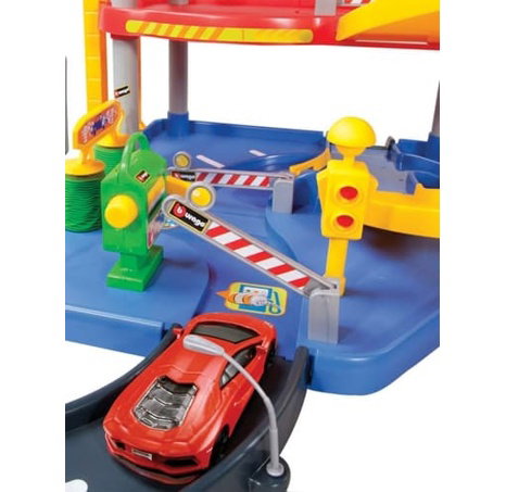 Bburago - STREET FIRE, Parkovací herní sada – garáž se dvěma autíčky, 1:43