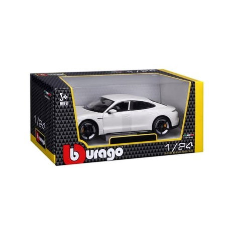 Bburago - Auta HOBBY, Porsche Taycan Turbo S, bílá, 1:24