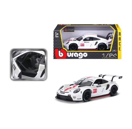 Bburago - RACE, Porsche 911 RSR, bílá, 1:24