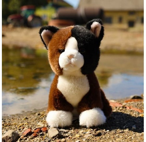 Rappa Plyšová kočka trojbarevná 18 cm ECO-FRIENDLY