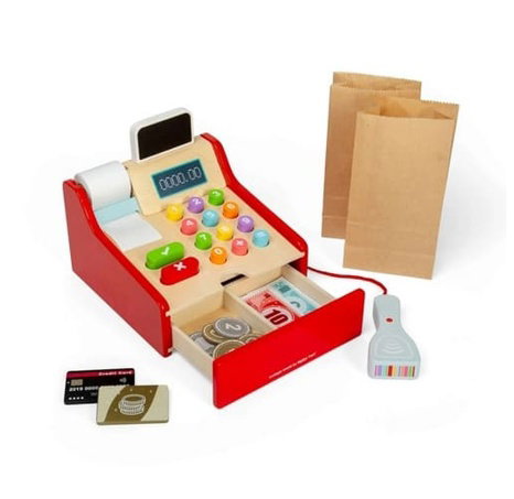 Bigjigs Toys Dětská dřevěná pokladna