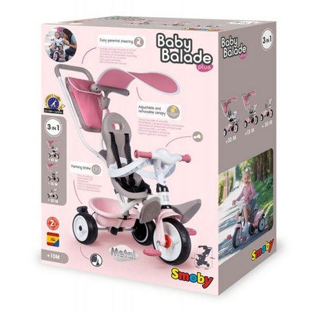 Tříkolka Baby Balade Plus růžová