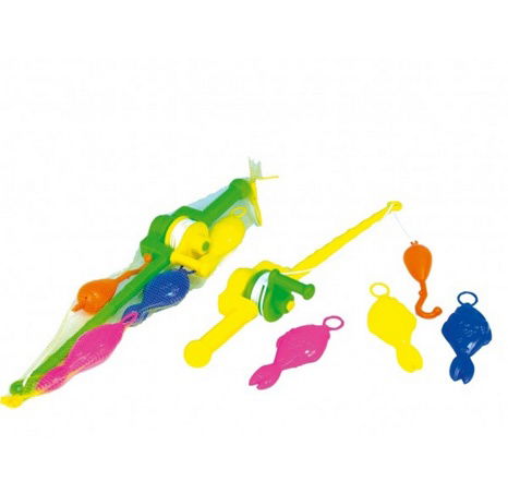 Rybářský prut s rybkami