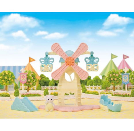 Sylvanian Families Zábavný park s větrným mlýnem a kotětem