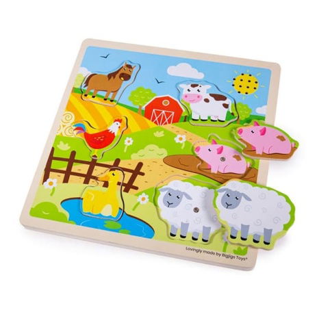 Bigjigs Toys Vkládačka se zvukem Farma