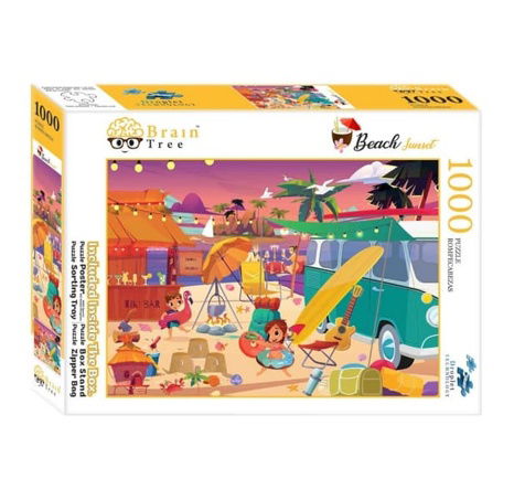 Brain Tree Puzzle Sonnenuntergang am Strand 1000 Teile