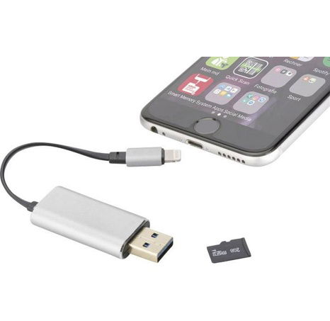 ednet Čtečka karet pro smartphony a tablety s konektorem Apple Lightning pro iPhone/iPad ednet Smart