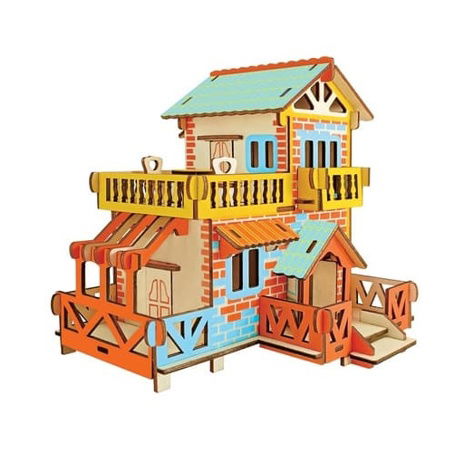 Woodcraft 3D Puzzle Landhaus aus Holz