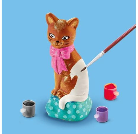 Odlévání a malování - kočka se třpytkami